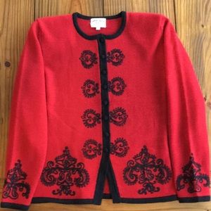 Vintage Red & Black Susan Bristol Cardigan